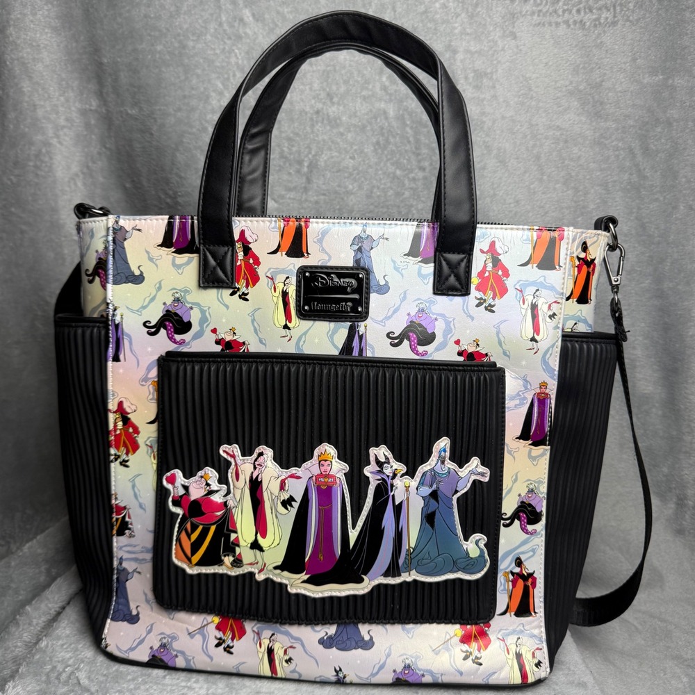 Loungefly Disney Villains Convertible Tote Backpack Ursula Maleficent Hades Bag